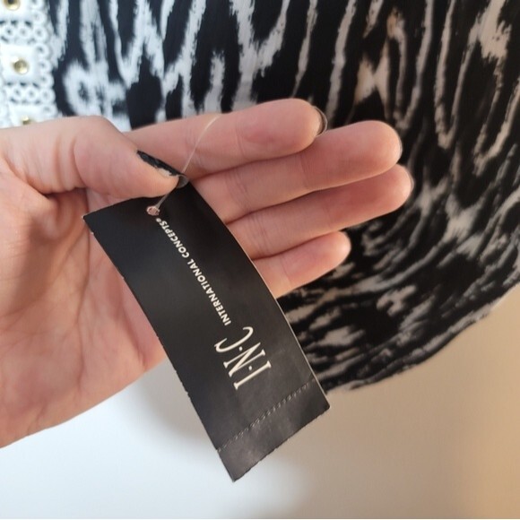 INC International Concept Womens Tribe DC Frenzy Peasant Top - Picture 4 of 9